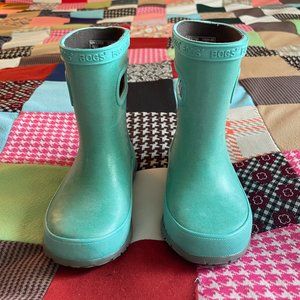 Bogs Turquoise Skipper Glitter Kids' Rain Boots Size 7